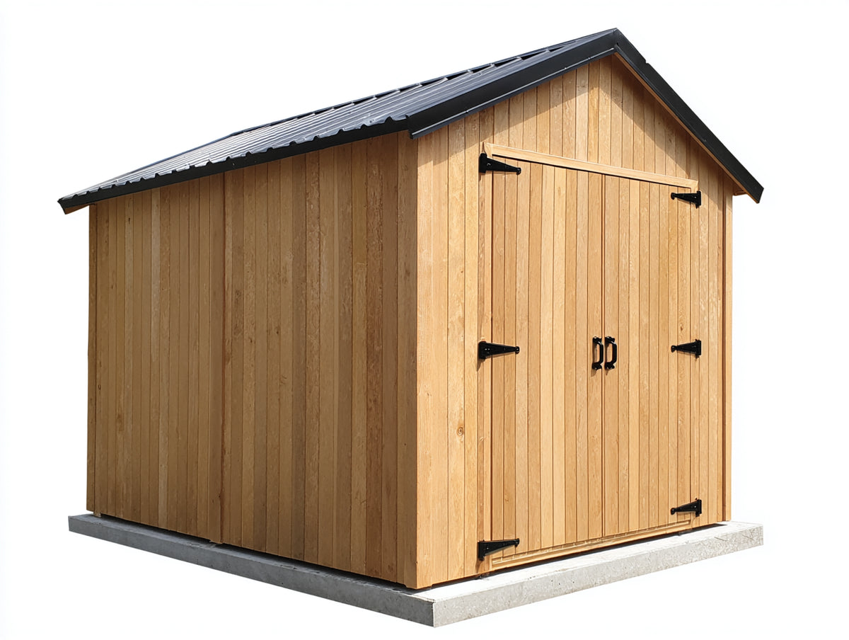 Casetta da giardino - Legno - 210x175x220 cm - Marrone chiaro-Antracite - Stile classico funzionale