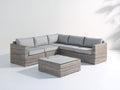 Divani da esterno - Rattan-tessuto-vetro - 260x260x78 cm - Grigio tortora-Grigio chiaro - Moderno