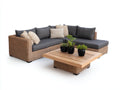Divani da esterno - Rattan-legno-tessuto - 268x210x78 cm - Naturale-Grigio antracite - Moderno