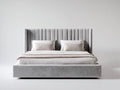 Letto matrimoniale - Velluto - 216x180x116 cm - Grigio chiaro - Moderno