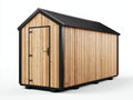 Casetta da giardino - Legno - 235x190x226 cm - Marrone naturale-Nero - Stile industriale rustico