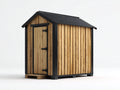 Casetta da giardino - Legno - 175x148x210 cm - Marrone naturale-Nero - Stile rustico compatto