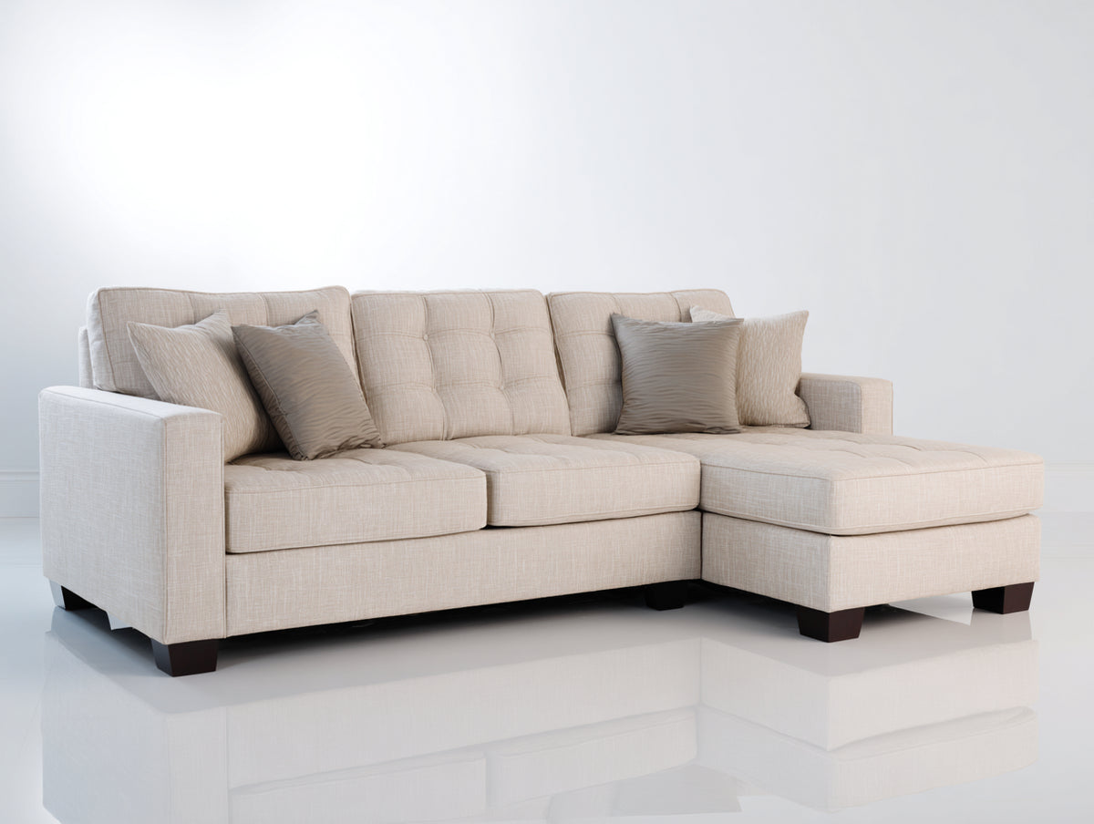 Divano angolare - Tessuto - 279x166x87 cm - Beige chiaro - Contemporaneo