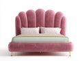 Letto matrimoniale - Velluto - 220x186x138 cm - Rosa antico - Glamour contemporaneo