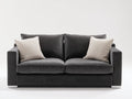 Divano lineare - Velluto - 196x98x88 cm - Grigio antracite - Moderno