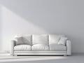 Divano lineare - Pelle - 221x92x84 cm - Bianco - Minimalista