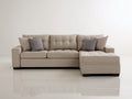 Divano angolare - Tessuto - 281x168x89 cm - Beige sabbia - Classico contemporaneo