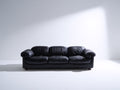 Divano lineare - Pelle - 229x99x83 cm - Nero - Classico moderno