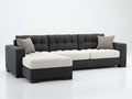 Divano angolare - Tessuto - 291x171x88 cm - Grigio antracite-Crema - Moderno