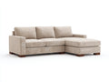Divano angolare - Velluto a coste - 273x168x87 cm - Beige chiaro - Moderno