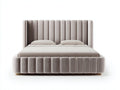 Letto matrimoniale - Velluto - 218x188x120 cm - Beige chiaro - Moderno elegante