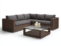Divani da esterno - Rattan-tessuto-vetro - 272x272x78 cm - Marrone scuro-Grigio antracite - Moderno