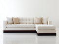 Divano angolare - Tessuto - 296x174x86 cm - Crema - Elegante contemporaneo