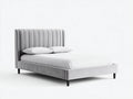 Letto matrimoniale - Velluto - 214x176x112 cm - Grigio chiaro - Moderno