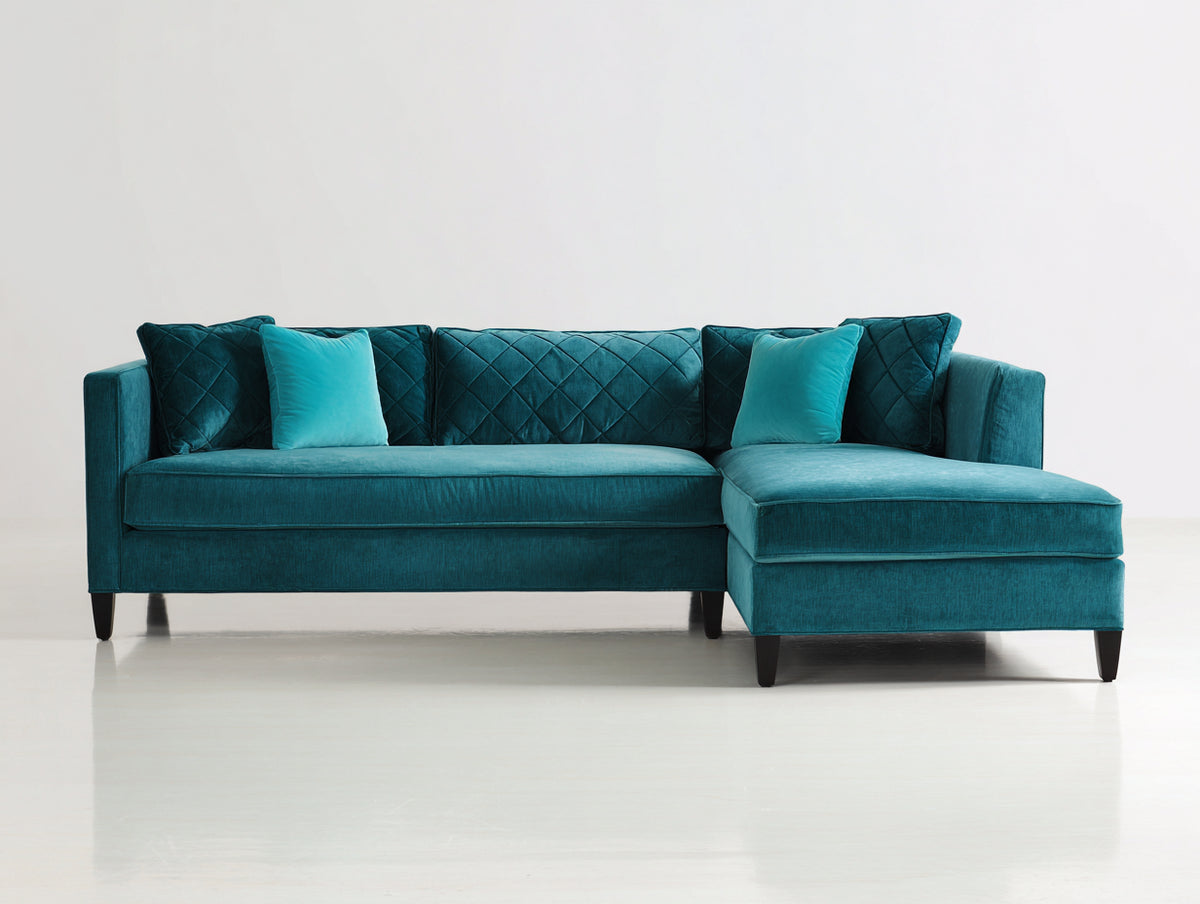 Divano angolare - Velluto - 278x165x84 cm - Verde petrolio - Contemporaneo