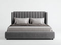 Letto matrimoniale - Velluto - 218x182x118 cm - Grigio scuro - Elegante moderno